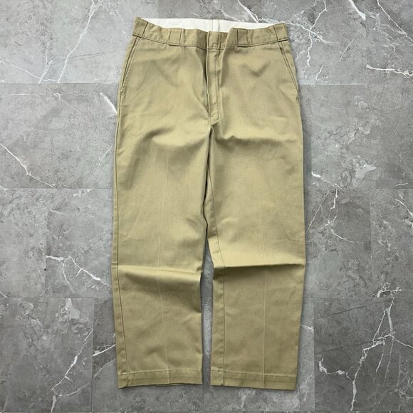 DICKIES CHINO PANTS MENS 36X29 * KHAKI WORKWEAR CASUAL - Picture 4 of 11